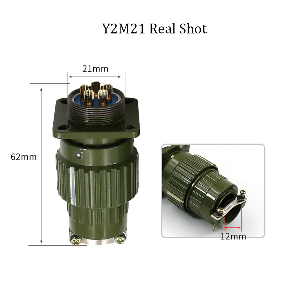 Y2M21-2 Aviation plug and socket Metal Housing 2-14Pin Cable Aviation Connector - Image 2 of 4