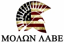 Molon Labe Sticker Decal Greek Come and take them 300  (Molon 4" Flag)