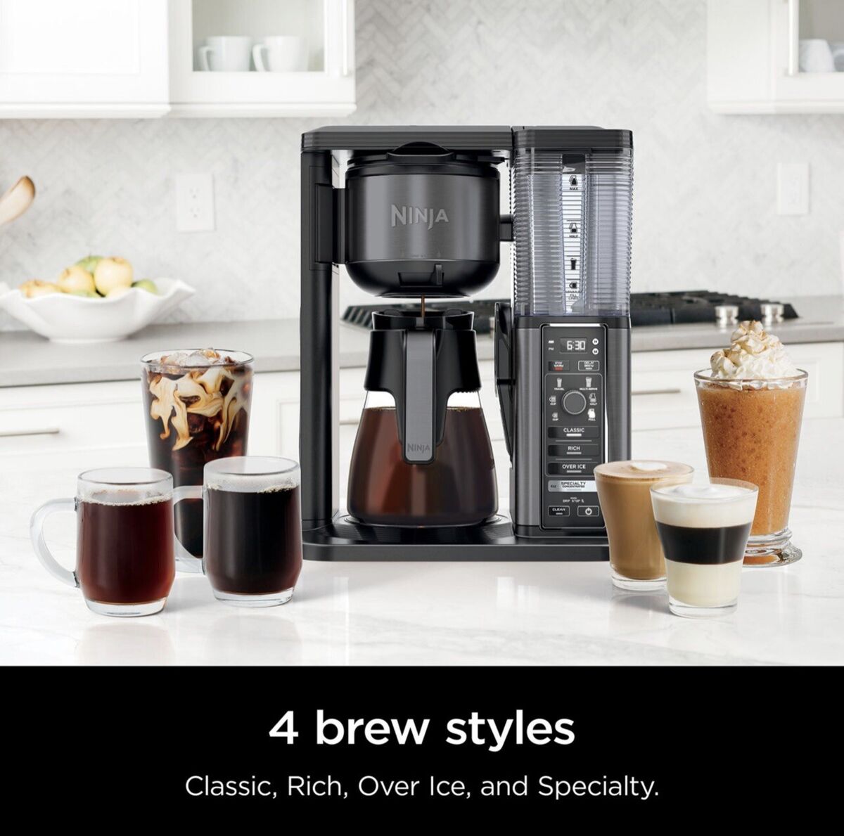 Ninja Specialty Coffee Maker with Fold-Away Frother and Glass Carafe CM401