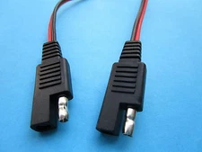 10 pcs SAE to SAE Connector DC Power Automotive Cable 18AWG 250mm Red Black New