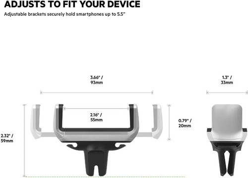 Belkin Universal Car Vent Rotatable Mount - Silver/ Black (F7U017BT) - Picture 5 of 8