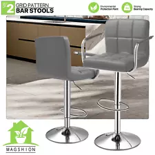 Adjustable Set of 2 Bar Stool Swivel Height Modern Counter Dinning Chair Kitchen