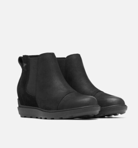 Sorel Evie II Chelsea Women's Casual Boots, Black/Sea Salt, U.S.Size 10.5 NIB