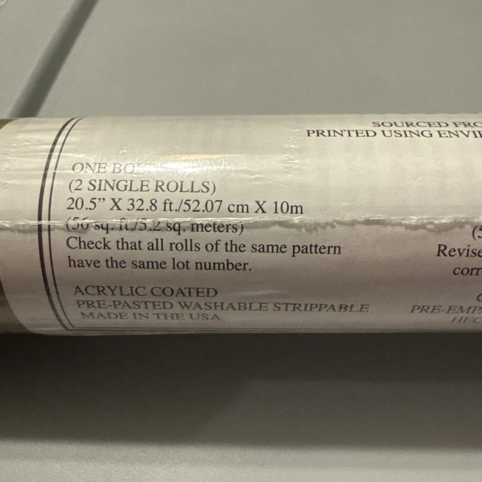 Nuevo rollo de papel tapiz vintage de diseñador 56 pies cuadrados 20,5” x 32,8’ dorado bronce 71509 Foto 4 de 4