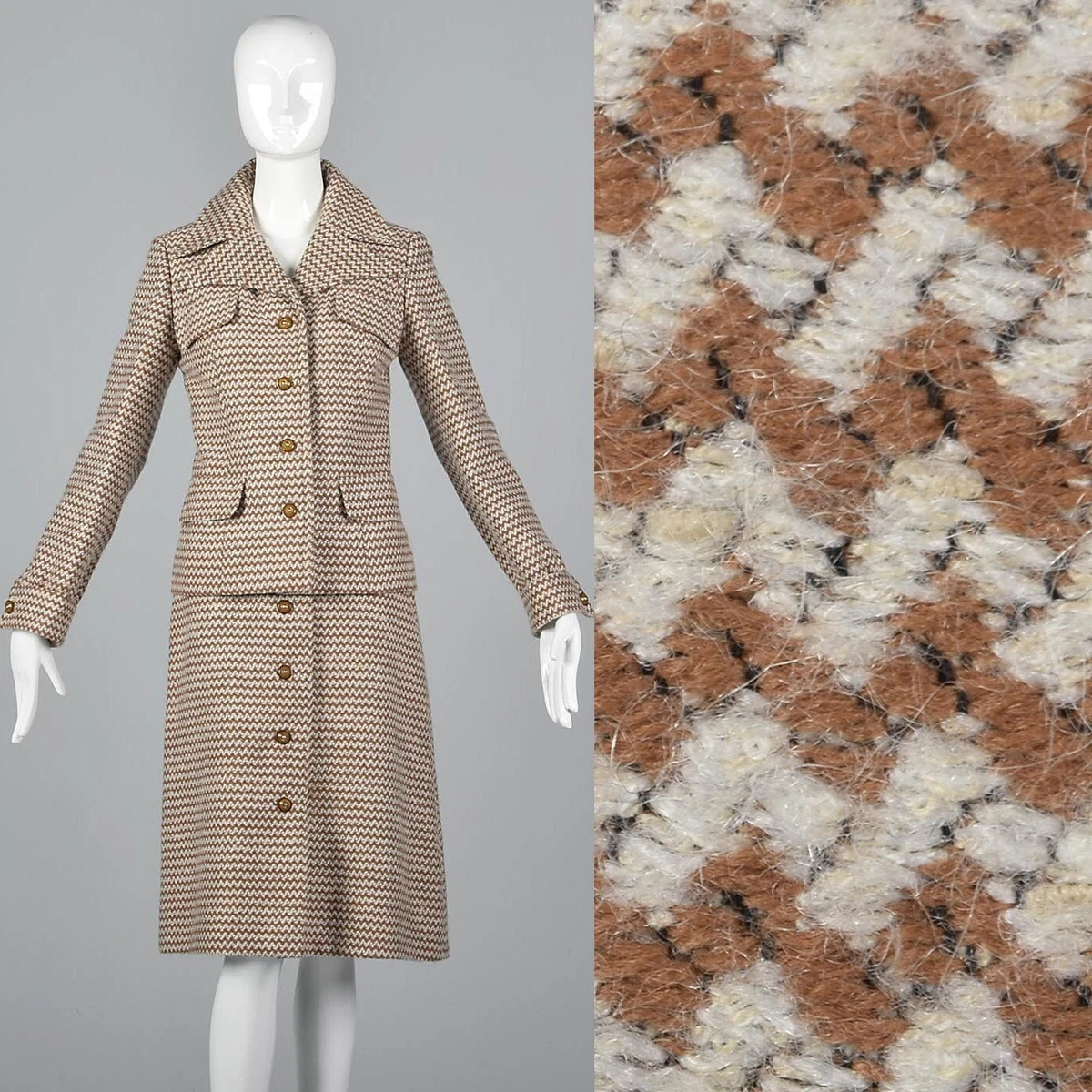 Tweed skirt suit clearance 1970s