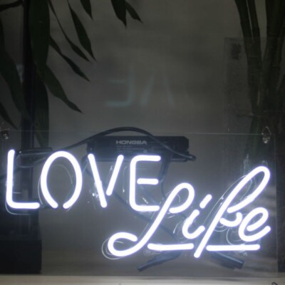 17'' Love Life White Acrylic Neon Sign Light Lamp Visual Beer Bar Club Gift JY