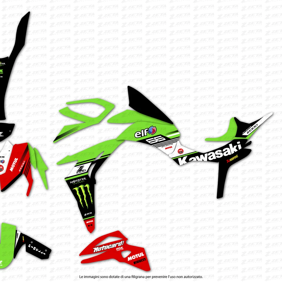 Juego de pegatinas para Kawasaki Z 1000 2014-2020 Foto 3 de 4