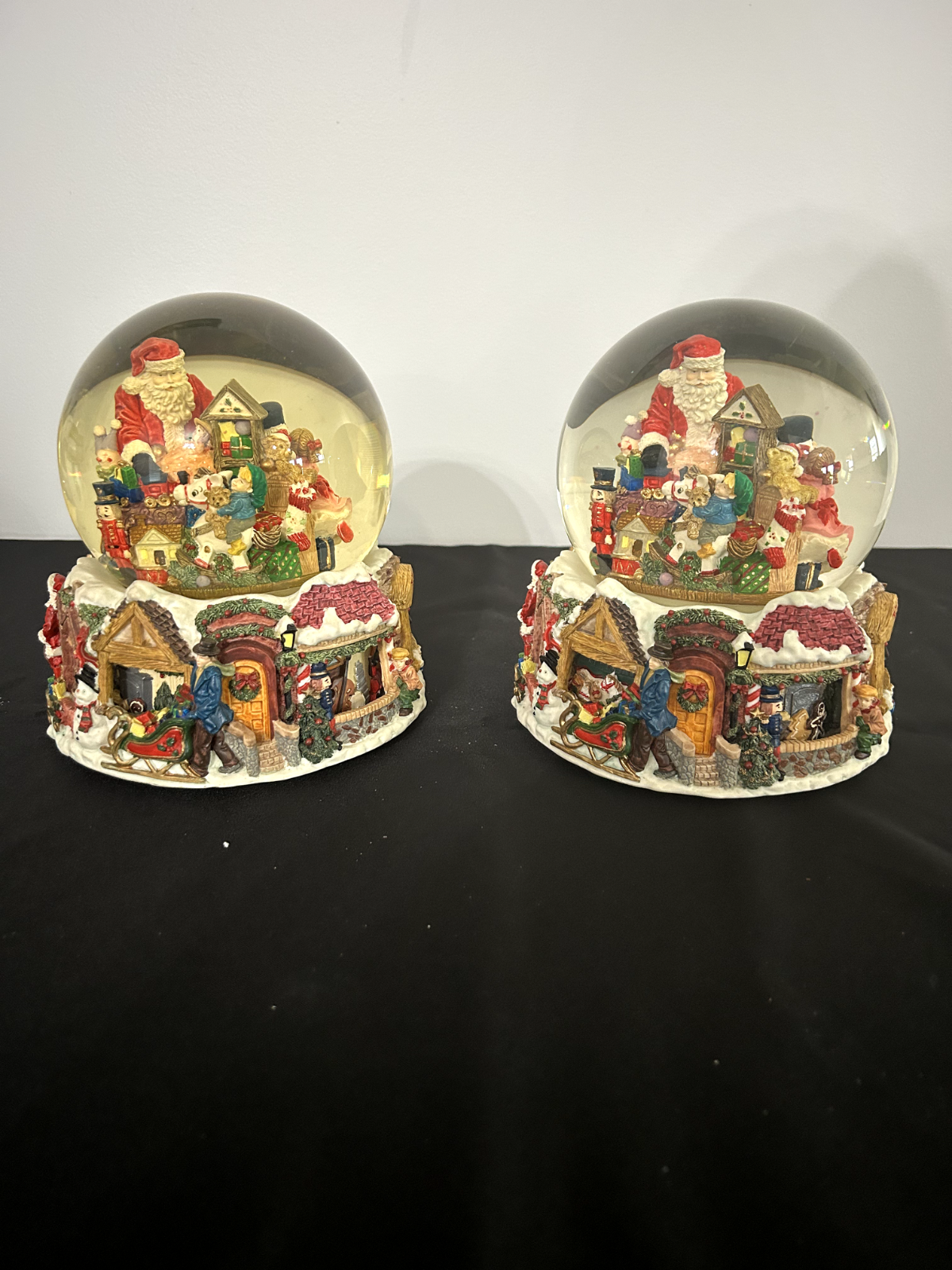 Vintage Santa's Village Winter Wonderland Snow Globes 9 Inches High-image