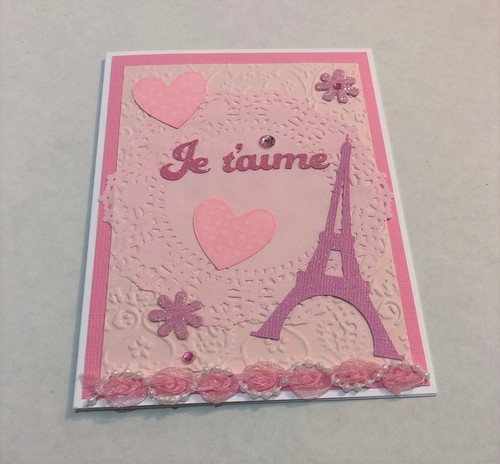 2 Valentines Day Cards Set, Embossed Valentine Card, French Valentine Card - Picture 2 of 7