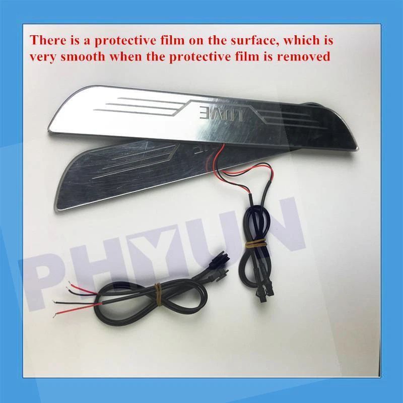 2Шт синий светодиодный передней двери порог потертости крышка индукции движущийся свет приветственная лампа - Изображение 3 из 4