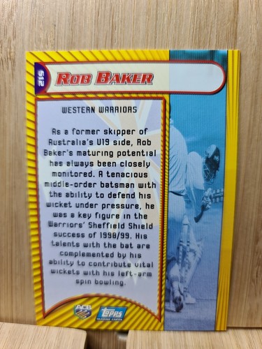 Tarjeta coleccionable ROB BAKER 🙂 1999/2000 #S12 AGB DORADA Topps 🙂 CORREO GRATUITO - Imagen 2 de 2