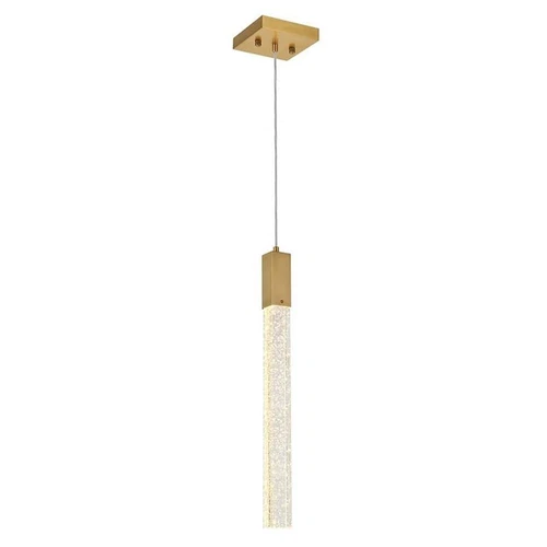 Elegant Lighting Weston 1-Light Modern Metal and Crystal Pendant in Satin Gold - Picture 1 of 8