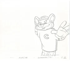 Chuck E Cheese Pizza Commercial Production Animation Cel Drawing 2005 E-025