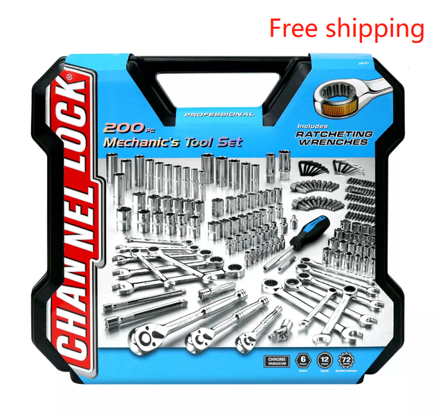 HUSKY MECHANICS TOOL SET 290PIECE w/ Case SAE Metric Sockets Wrenches