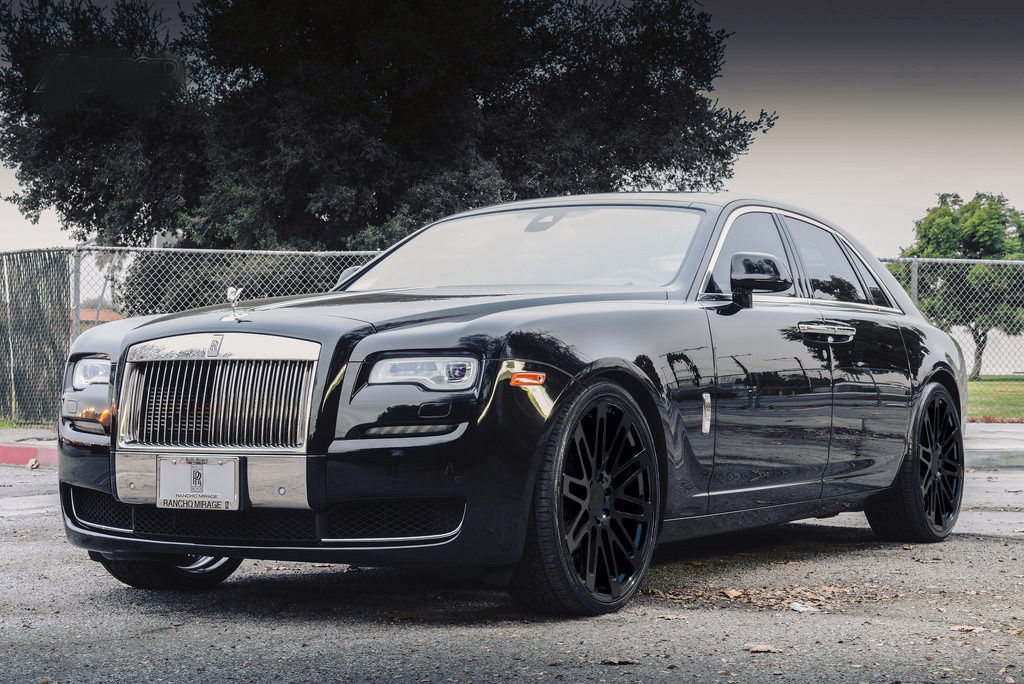 24” RF24 GLOSS BLACK WHEELS RIMS FOR ROLLS ROYCE GHOST WRAITH 24X9 & 24X10   