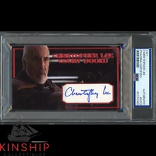 Christopher Lee signed Cut 3x5 Custom Card PSA DNA Slab Star Wars Auto C4100