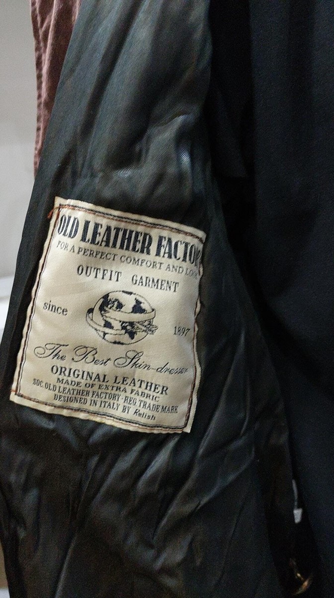 Old Leather Factory Jacket In Leather Brown Size 48 PGC138LZ Old Leather Factory Jacket In Leather Brown Size 48 PGC138LZ