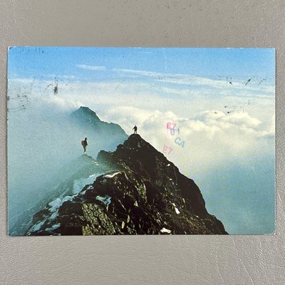 Helvellyn Striding Edge Lake District England Vintage Postcard Climbers Mountain