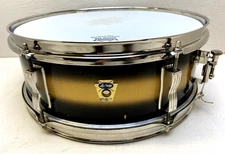 1960  Nickel Hardware Ludwig Pioneer Transition  Black and Gold Duco snare drum.