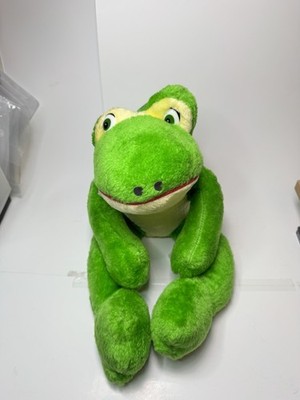Etone Green Yellow Frog Plush Vintage 1998 MPN 1TY