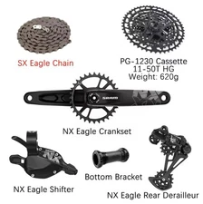 SRAM NX Eagle 12-Speed Groupset 170mm 32T Crankset 11-50T Cassette Shifter Lever