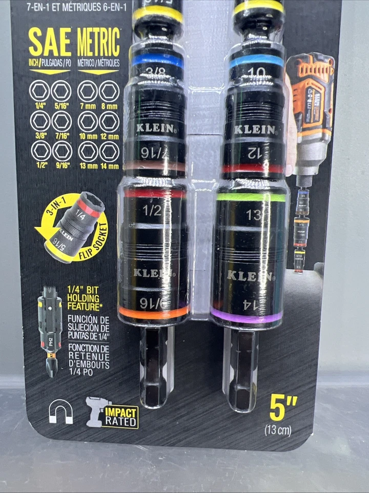 KLEIN TOOLS 32933KIT 7 In 1 IMPACT FLIP SOCKET SETS SAE + 6 IN 1 METRIC - Image 3 of 4