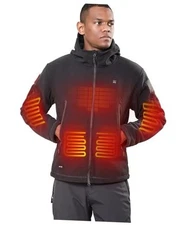  Heated Jacket Polar Fleece with 12V Battery Pack Soft Fleece 3X-Large Black