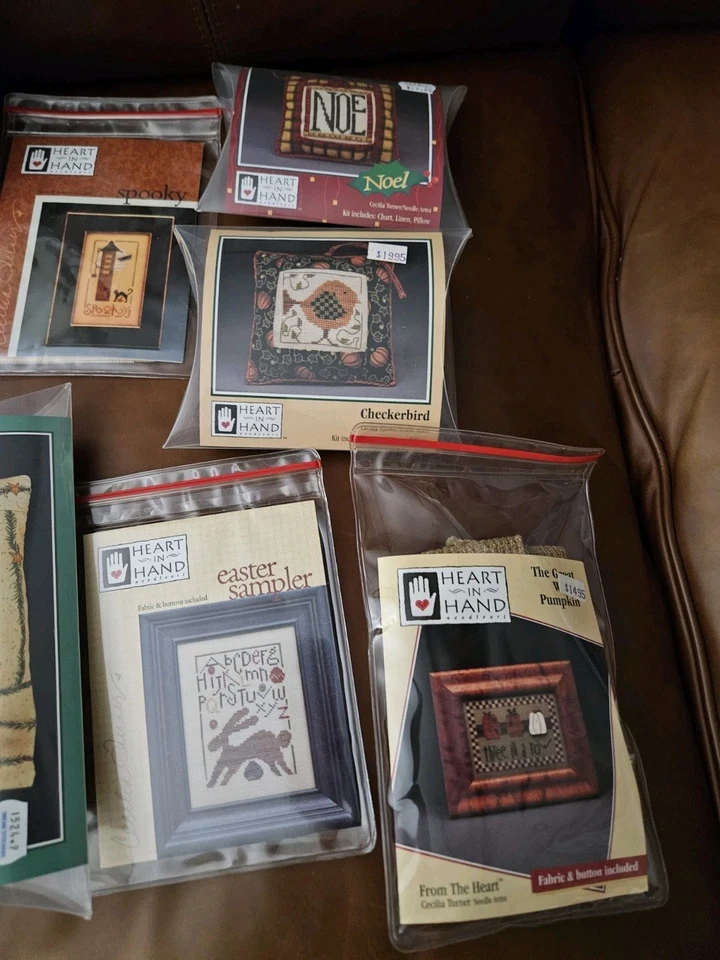 NEW LOT of 7 HEART IN HAND CROSS STITCH Kits 1 Lizzie Kate Needle Nick - Image 4 of 4