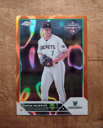 2023 Topps Pro Debut Chrome Owen Murphy RC Orange Lava /25 #135 🍊 - Picture 1 of 2