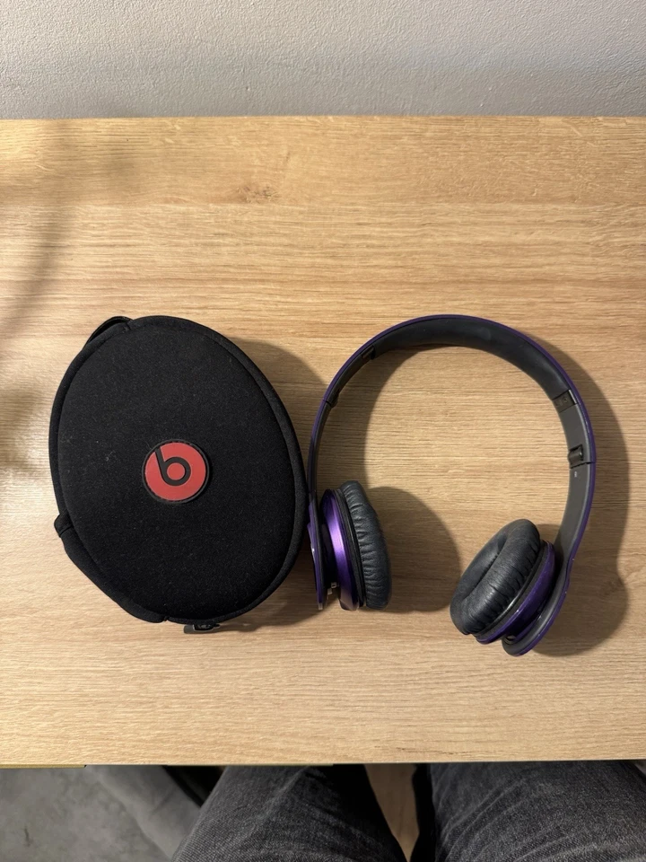 Purple Beats by Dr. Dre Beats With Case And Red Cable (Unbranded Cable), photo 2 of 5