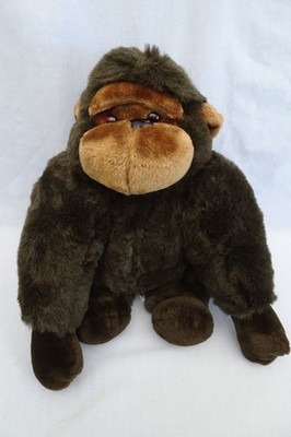 Vintage LILLIAN VERNON Large Monkey Ape Plush Toy Figure Estate Find Sitting 12''