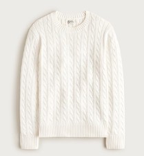 J. CREW Men s Heritage Cotton Cable-Knit Sweater in Ivory - Size XL
