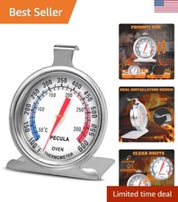 Stainless Steel Analog Oven Thermometer 50-300 C/100-600 F - Fast Read Design