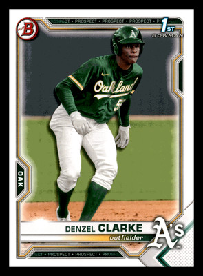 2021 1st Bowman Draft Denzel Clarke  Oakland Athletics #BD-128 NM-MINT