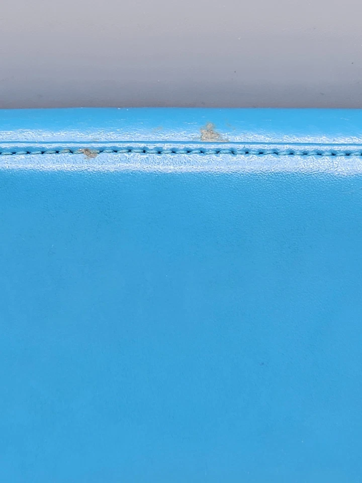 复古 Wilson 皮革 Pelle Studios Teal 蓝色皮革钱包 — 第 3/4 张图片