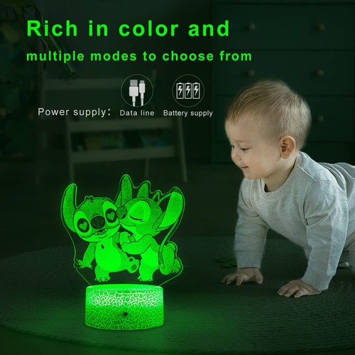 Stitch Night Light with Timer Remote & Smart Touch 7 Colors Changing Dimmable... - Picture 4 of 6