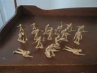 MARX VINTAGE BATTLEGROUND PLAYSET 16 TAN MARINES COMPLETE MOLD SHOT 54MM