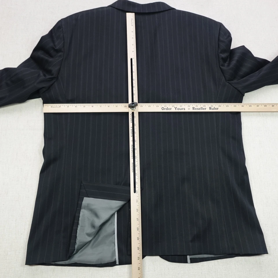 Nick(it) Suit Mens 2XL 42x30 Black Pinstripe Two Piece Blazer Pants XXL Formal - Image 4 of 4