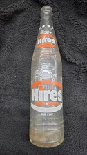 16 oz Hires Root Beer Glass Bottle Genuine - Evanston Illinois