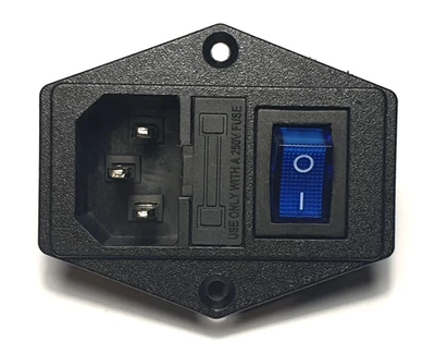 Power Socket Connector - Fused Blue Illuminated Switch - Kettle Plug - UK P&P - Image 1 of 4