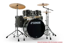 Sonor AQX Stage Black Midnight Sparkle 22/10/12/16/14x5.5 Drums +Hardware Dealer