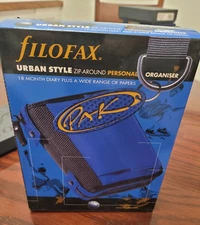Filofax Urban Style PAK, Personal Size, Rugged Blue Vinyl, NIB!!  Circa 2000-01