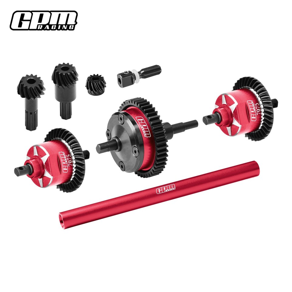 GPM Carbon Steel + 7075Alu Front &Centre &Rear Complete Diffs Mini Maxx ...