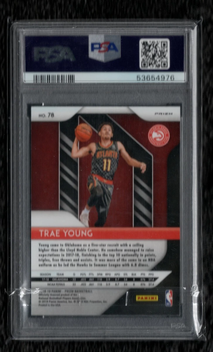 2018-19 Panini Prizm Silver Prizm Trae Young #78 PSA 9 MINT Rookie RC