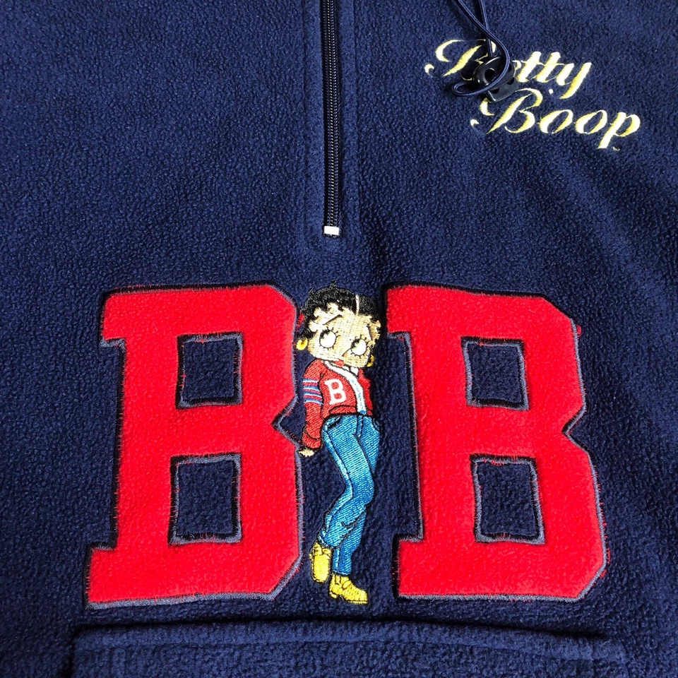 Sudadera con capucha vintage Y2k Betty Boop para mujer 22/24W 1/4 cremallera polar pulóver Foto 2 de 4