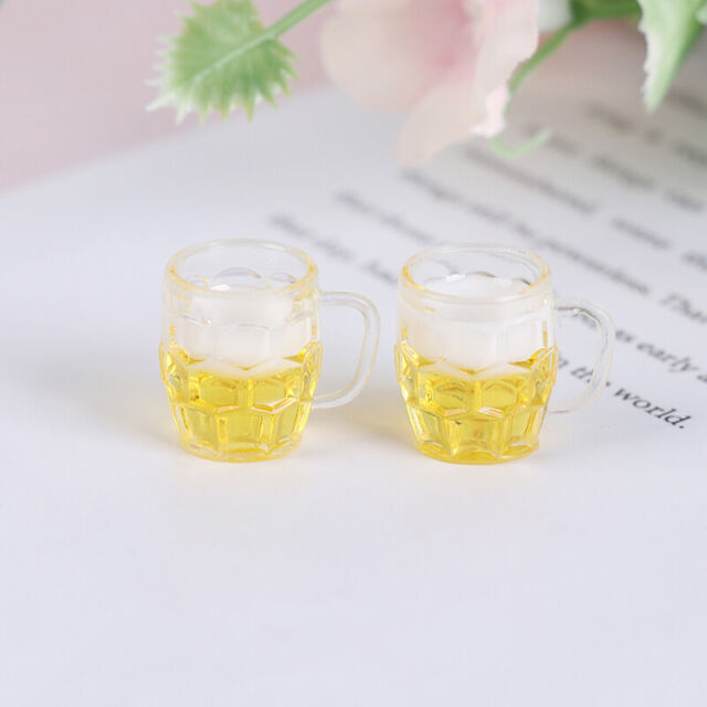 2Pcs Mini 1/12 Dollhouse Beer Cup Simulation Furniture Wine Glass GobletB`sf
