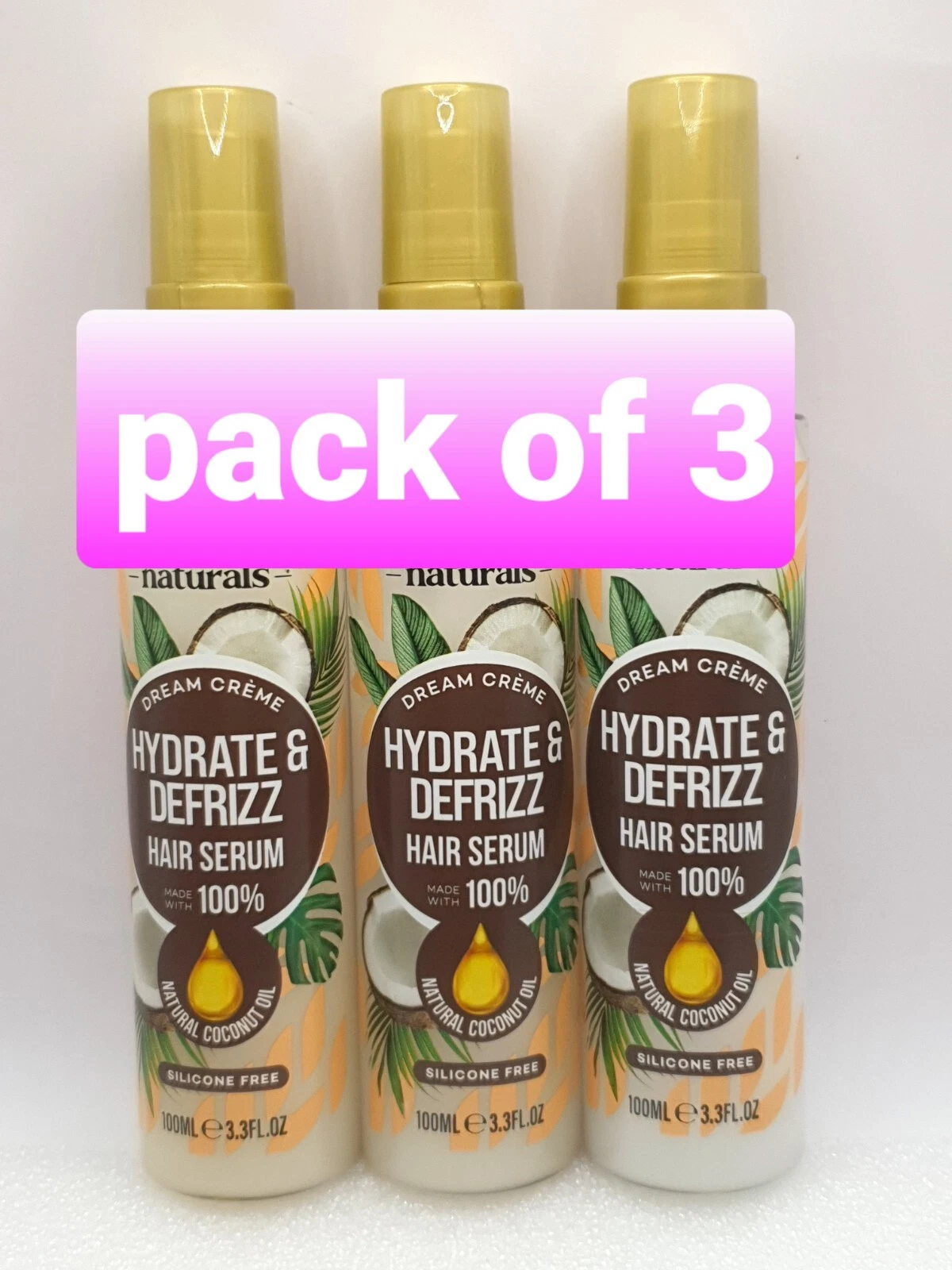 Inecto Naturals Hydrating & Defrizz Hair Serum, 100ml (Pack of 3)S95/H.IG/I.FJ/3