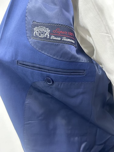 Traje Hombre Azul Fresco Lana Ligero Slim Drop 7 46 48 50 52 54 56 58 Verano - Imagen 11 de 13