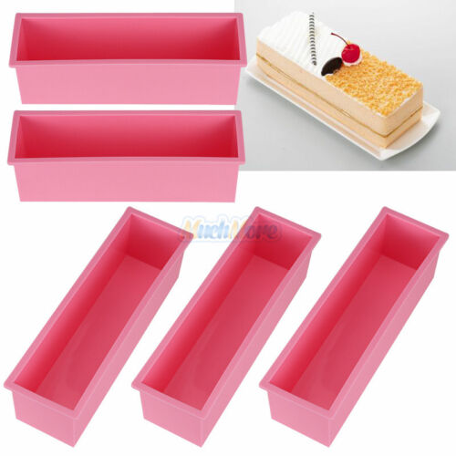 5PCS L Rectangle Brick Soap Toast Bread Loaf Cake Silicone Mold Bakeware 1.2L - Picture 1 of 12