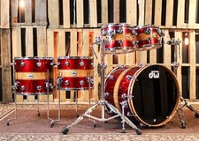 DW Collectors Cherry Metallic Graphics Exotic Drum Set 22,10,12,14,16 SO 1383153